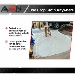 White Plastic Paint Drop Cloth 6-Pack Painting Set 9’ X 12’ Feet ABN 5832_6PACK -CANGUN1 SHOP abn 5832 6pk 5 large