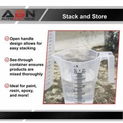 Plastic Automotive Paint Mixing Cups 5pc Measuring Mixing Pitcher Set ABN 809010 -CANGUN1 SHOP abn 809010 5 large