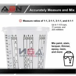 Automotive Paint Mixing Cups - 100pc 10oz Plastic Measuring Cups ABN 813833 -CANGUN1 SHOP abn 813833 3 large