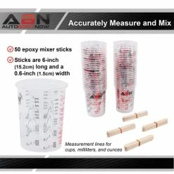 Automotive Paint Mixing Cups - 50pc 20oz Epoxy Mixing Cups And Sticks ABN 813864 -CANGUN1 SHOP abn 813864 3 large