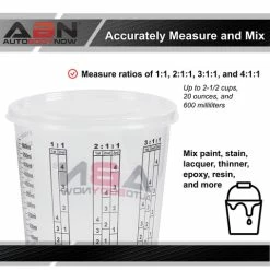 100pk Epoxy Mixing Cups With 12 Lids - Auto Paint And Resin Supplies ABN 815493 -CANGUN1 SHOP abn 815493 3 large