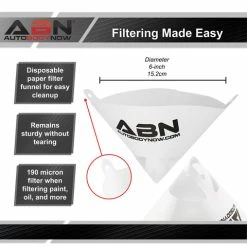 Strainer Cone Funnel W/ Filter Top 190 Micron Fine Nylon Mesh ABN 8176_PARENT -CANGUN1 SHOP abn 8176 250pack 4 large
