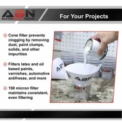 Strainer Cone Funnel W/ Filter Top 190 Micron Fine Nylon Mesh ABN 8176_PARENT -CANGUN1 SHOP abn 8176 50pack 5 large