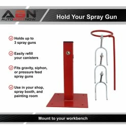 Paint Spray Gun Holder - Standing 3 Hook Gravity HVLP Spray Gun Rack ABN 822798 -CANGUN1 SHOP abn 822798 3 large