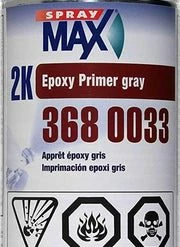 SprayMax 3680033, 2K Epoxy Rust-Cure Primer, Gray, Aerosol (1)