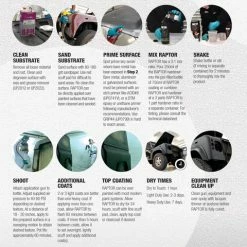 U-Pol Raptor Tintable Urethane Spray-On Truck Bed Liner-Texture Coating 1 Liter -CANGUN1 SHOP upol 823 hardener1 5 large